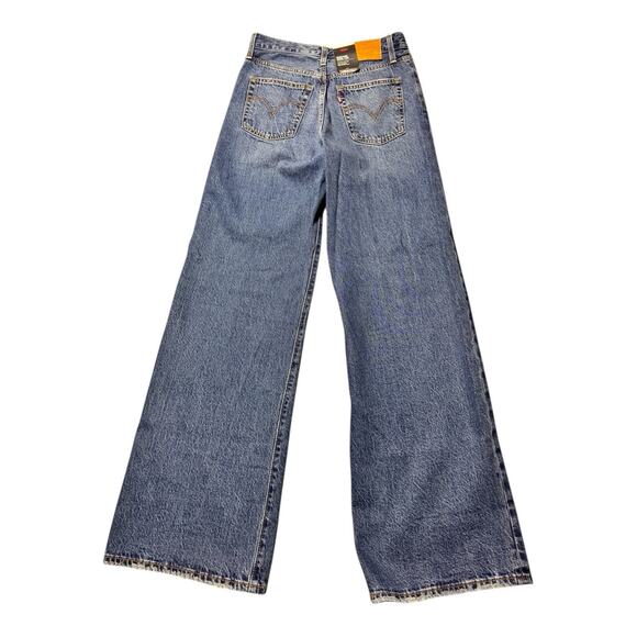 NWT Free People- Levi's Ribcage Wide leg Jeans 27 x32 Boho Hippie - Picture 8 of 10